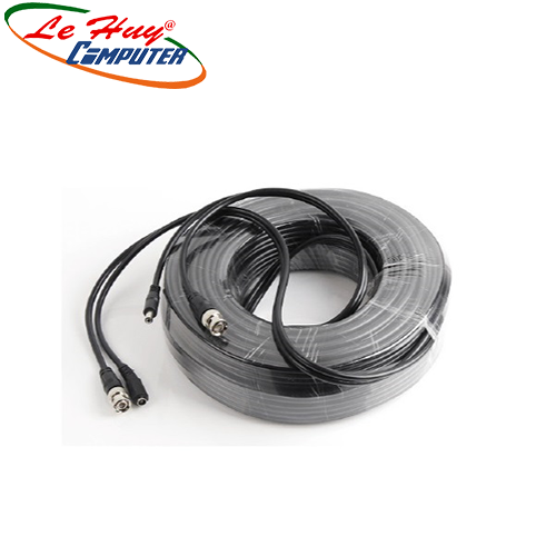 Cáp đồng trục camera Golden Link RG59-M20 đúc sẵn dây nguồn và jack BNC (20 mét)