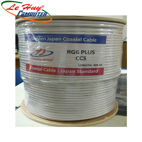 Cáp camera RG6 Plus-CCS GOLDEN JAPAN (màu trắng)