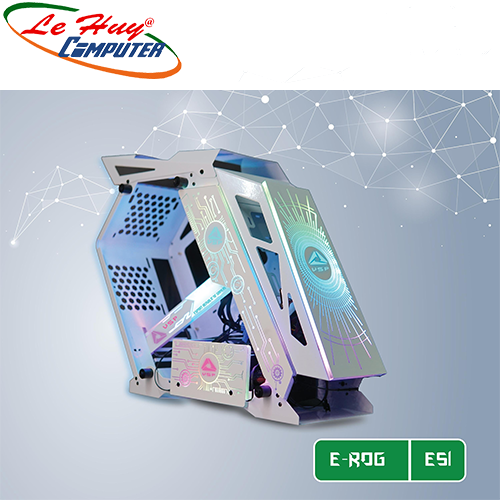 Vỏ máy tính VSP E-ROG ES1 White Gaming (No FAN) Tặng Chuột VSP RDRAGS V1
