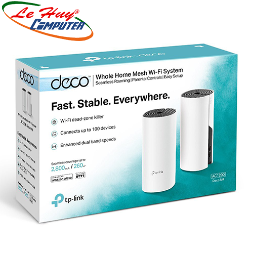 Thiết bị mạng - Router Wifi Deco M4 - Bộ 2 thiết bị Wifi Mesh AC1200 - Có thể mở rộng hệ thống