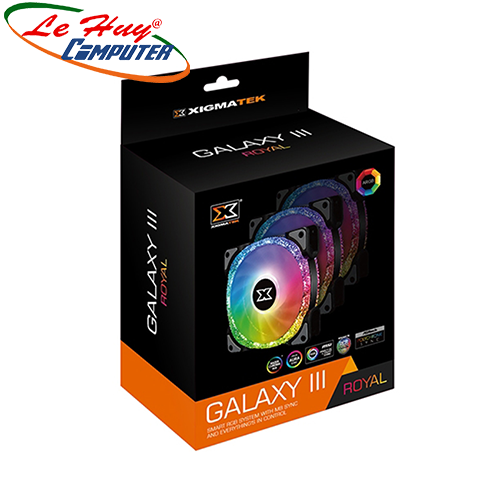 Fan Case Xigmatek GALAXY III ROYAL - BR120 ARGB (EN46119)- ĐEN