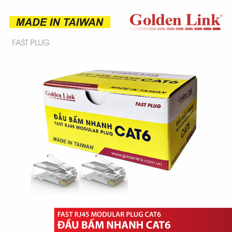 Đầu bấm mạng Nhanh(xuyên thấu) CAT6 Golden Link TAIWAN GL-20056