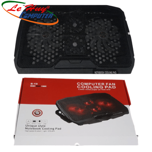 Đế tản nhiệt Laptop COOLING S18 4 Fan Led Đỏ