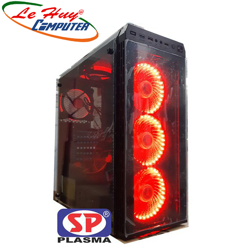 Vỏ máy tính SP PLASMA 2 Cường lực, 5 Fan led