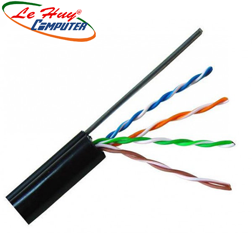 Cable Dintek ngoài trời(OUTDOOR)- Dintek CAT5e UTP, 305M, thép gia cường dùng treo móc.