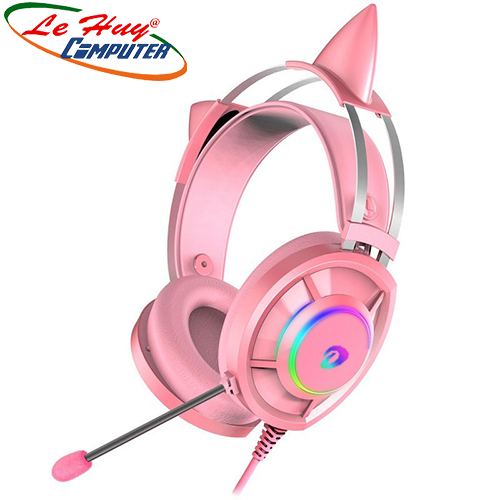 Tai nghe DareU EH469 7.1 RGB PINK Kèm Tai Mèo