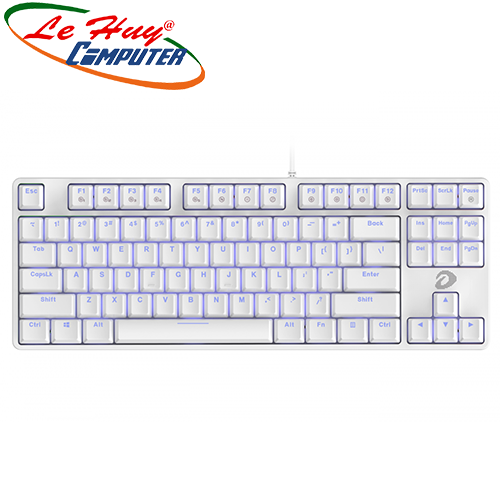 Bàn phím cơ DareU EK87 White ICE-BLUE LED (Brown/Red/Blue switch)