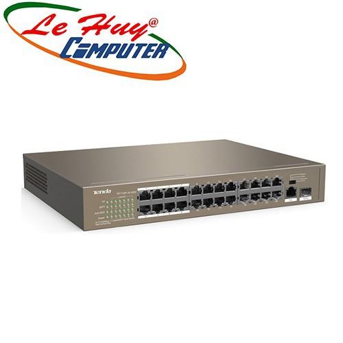 Thiết bị chuyển mạch Switch Tenda POE 24 Port TEF1126P (với 24 port PoE, 1 port Gigabit 1.0Gbps và 1 port 1G FSP)