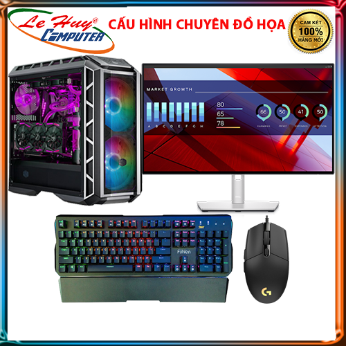 Máy Bộ Đồ Họa AMD Ryzen 5 3600X/Ram 16GB/SSD 1TB/HDD 1TB/ASUS PH-GTX1650-4G/Dell U2422H