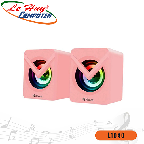 Loa vi tính 2.0 Kisonli L-1040 Pink LED