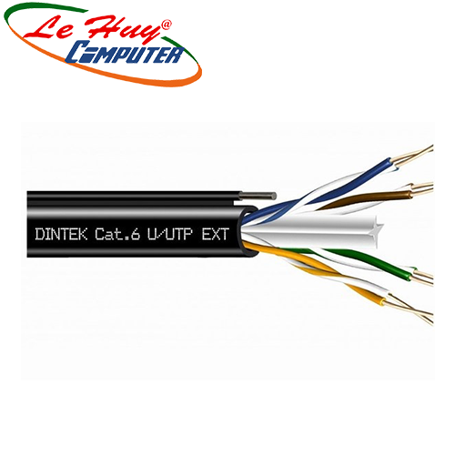 Cable Dintek ngoài trời(OUTDOOR) - CAT.6, 305M, thép gia cường dùng treo móc.