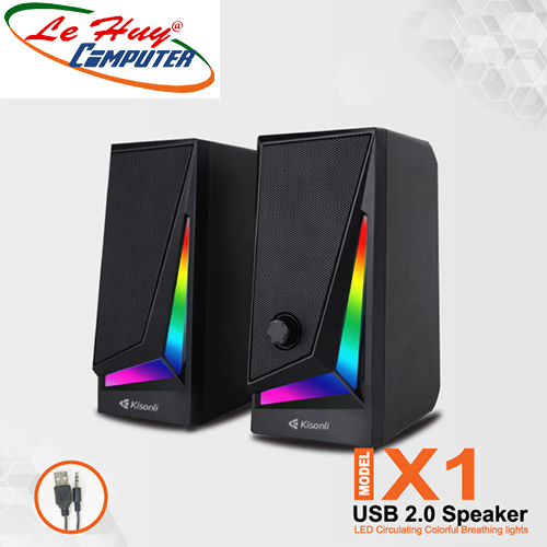 Loa vi tính 2.0 Kisonli X1 LED