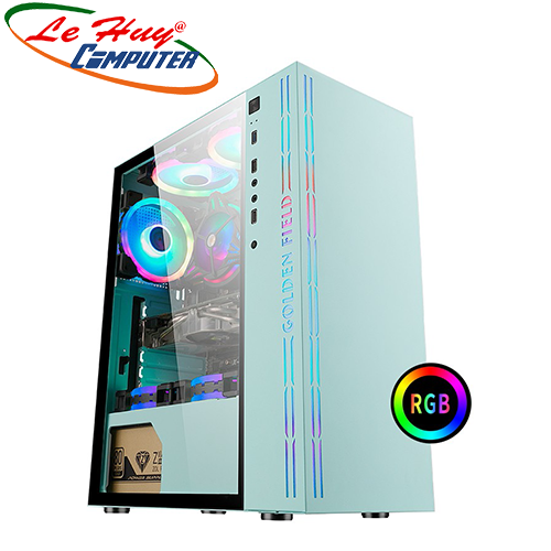 Vỏ máy tính Golden Field FORESEE (Xanh/Hồng) No Fan