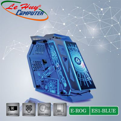 Vỏ máy tính VSP E-ROG ES1 Blue Gaming (No FAN) Tặng Chuột VSP RDRAGS V1
