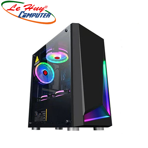 Vỏ máy tính SP LB mặt nạ Led (Kèm 2 Fan RGB)