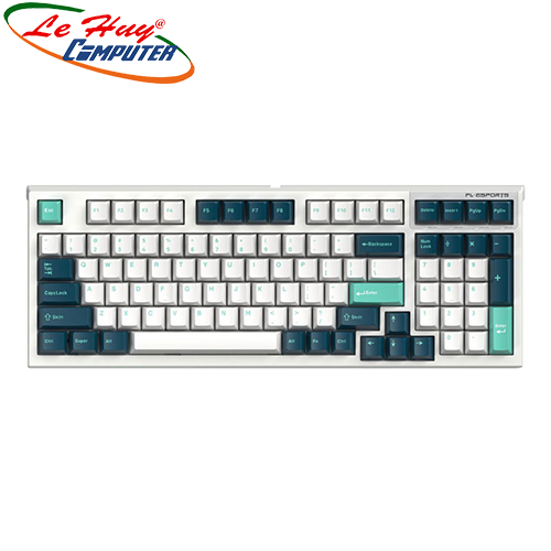 Bàn phím cơ không dây FL-Esports FL980CPM Cool Mint LED RGB (USB/2.4/Bluetooth) (White/Red/Brown Switch)