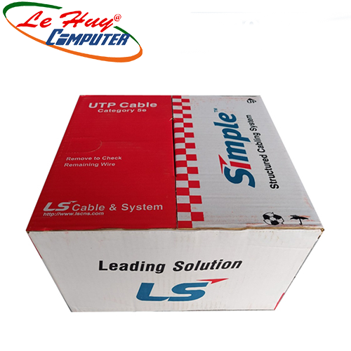 Cáp mạng LS CAT5E UTP 4 pair 24AWG 305m màu xám (UTP-E-C5G-E1VN-X 0.5X004P/GY)