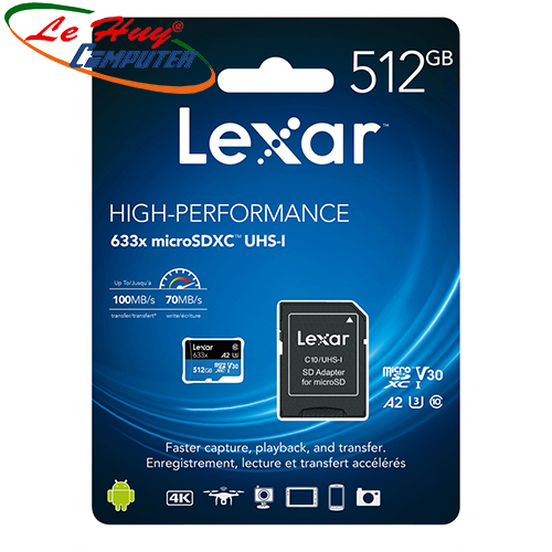 Thẻ Nhớ Micro SDXC Lexar 512GB LSDMI512BB633A