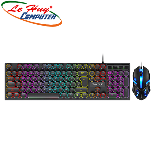 Combo Bộ Bàn Phím Chuột T-Wolf TF270 USB LED RAINBOWN