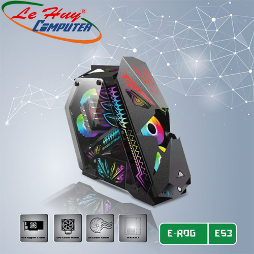 Vỏ máy tính VSP E-ROG ES3 Gaming Sẵn 5 Fan Led ARGB 