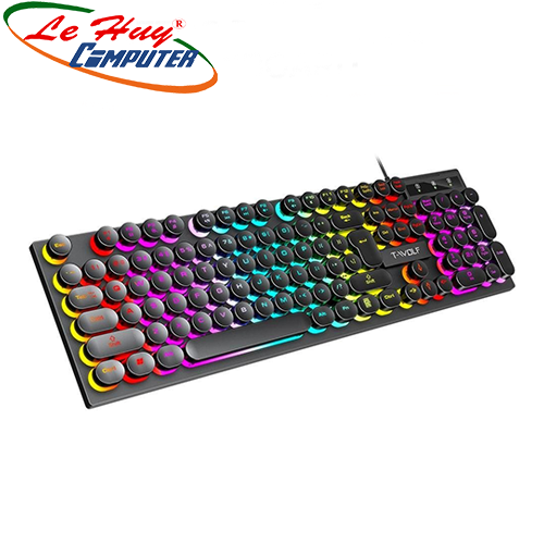Bàn phím giả cơ T-Wolf T80 USB Led Rainbown (Đen/Trắng Hồng)