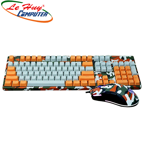 Combo Bộ Bàn Phím Chuột Motospeed GS700 CAMO ORANGE RGB