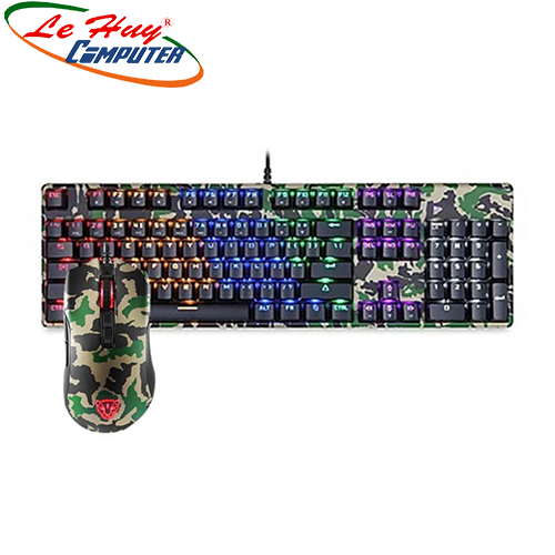 Combo Bộ Bàn Phím Chuột Motospeed GS700 CAMO GREEN RGB