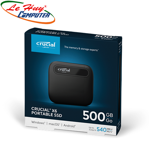 Ổ cứng di động Crucial X6 500GB USB 3.2 Gen 2 Type-C CT500X6SSD9