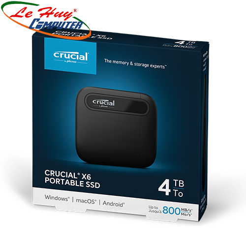 Ổ cứng di động Crucial X6 4TB USB 3.2 Gen 2 Type-C CT4000X6SSD9