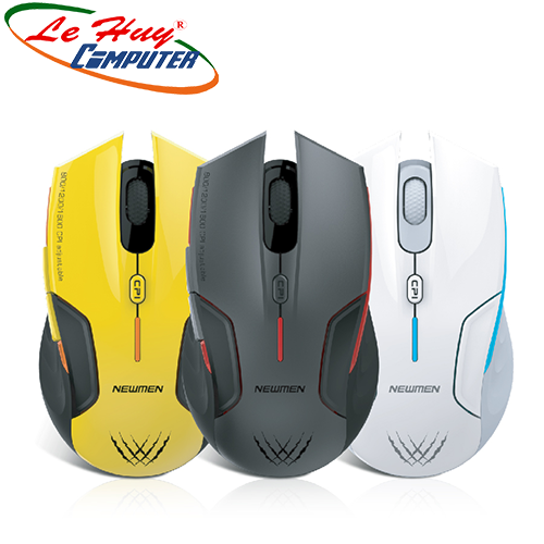 Chuột máy tính không dây Dual Mode Newmen E500 Pro (Trắng/Vàng/Xám Đen)