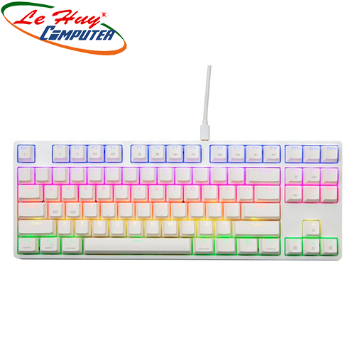Bàn phím cơ Fuhlen D87s RGB White (Red/Blue/Brown Switch)
