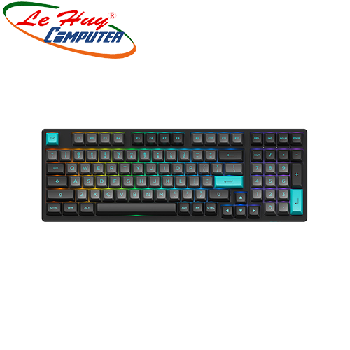 Bàn phím cơ AKKO 3098B Multi-modes Black & Cyan (Jelly Blue / Jelly White / Jelly Pink Switch)