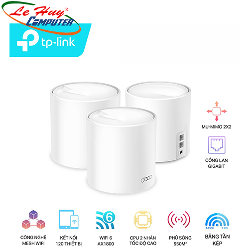 Thiết bị mạng - Router Wifi Mesh TP-Link Deco X20 3-pack WIFI 6 AX1800