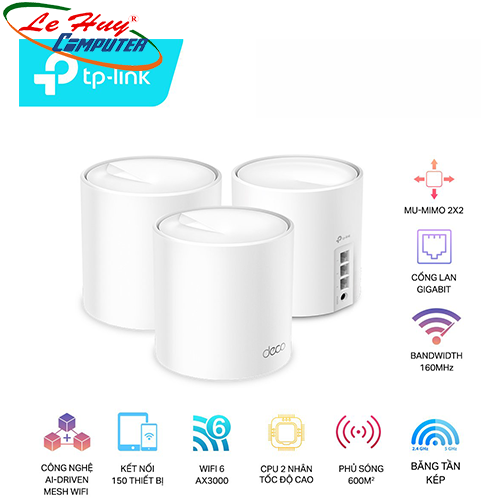 Thiết bị mạng - Router Wifi Mesh TP-Link Deco X60 3-pack WIFI 6 AX5400Mbps