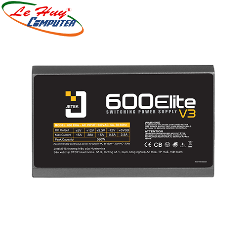 Nguồn máy tính Jetek ELITE 600W V5