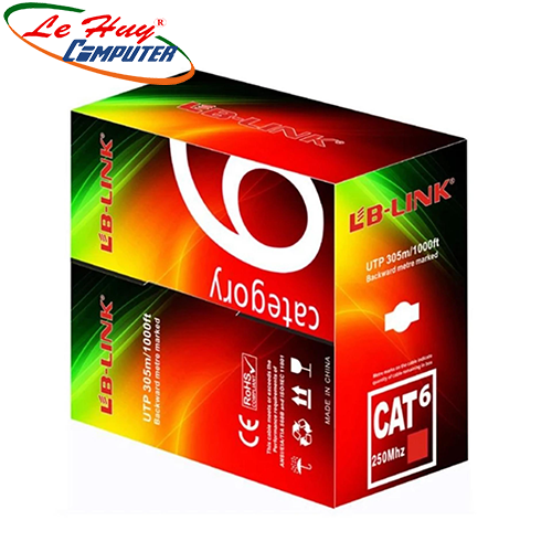 Cáp Mạng LB-LINK CAT6 UTP 305M (Màu Trắng - Lỗi chữ thập, Nhôm mạ đồng)