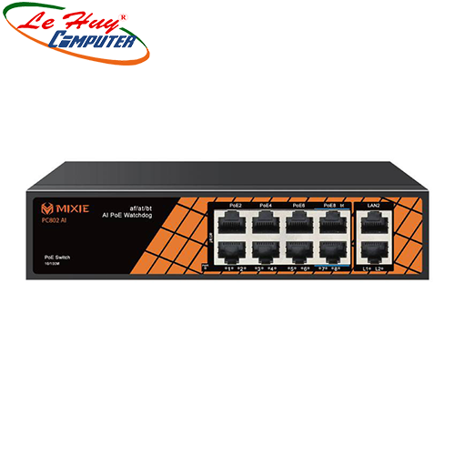 Thiết bị chuyển mạch Switch PoE MIXIE PC802 8 cổng 10/100Mbps + 1 cổng uplink 10/100Mbps