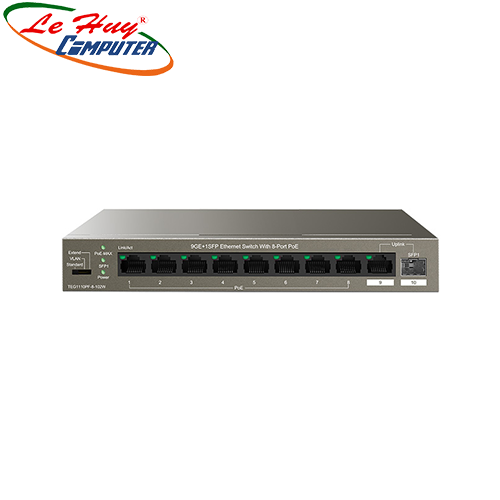 Thiết bị chuyển mạch Switch Tenda TEG1110PF 8-Port PoE + 2-Port Uplink