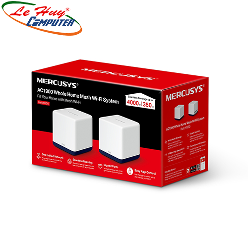 Thiết bị mạng - Router Wifi Mercusys Halo H50G (2-pack) 1900Mbps 2 băng tần