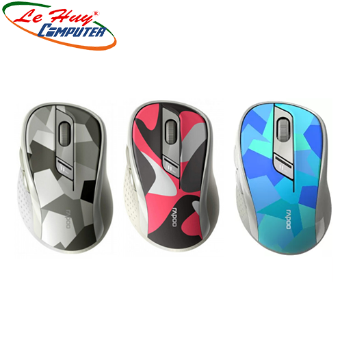 Chuột không dây Rapoo M500 Silent (Xám/Xanh/Đỏ)