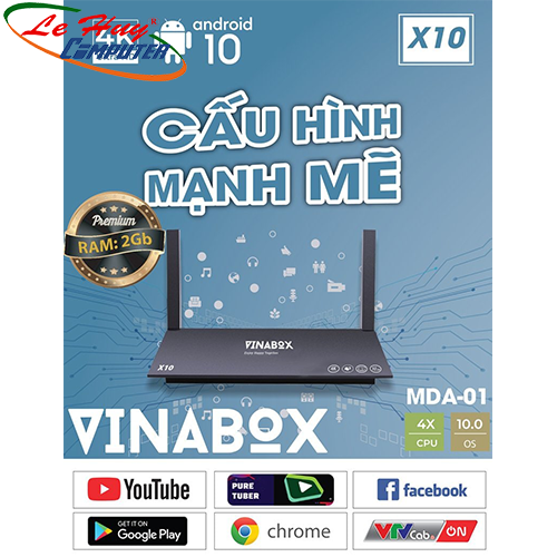 Box Tivi Vinabox X10 - 4G (4G/32G/Bluetooth, hệ điều hành Android 10.0)