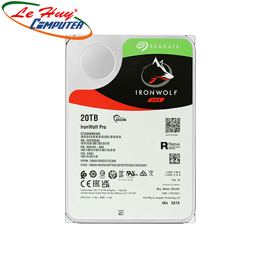 Ổ cứng HDD Seagate Ironwolf Pro 20TB 3.5inch 7200RPM SATA 256MB Cache (ST20000NE000)