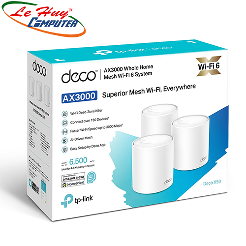 Thiết bị mạng - Router Wifi Mesh TP-Link Deco X50 3-pack WIFI 6 AX3000Mbps