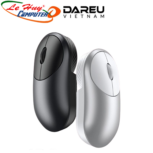 Chuột không dây DAREU LM166D Đen/Bạc (UFO - Dual Mode: Bluetooth + 2.4G)