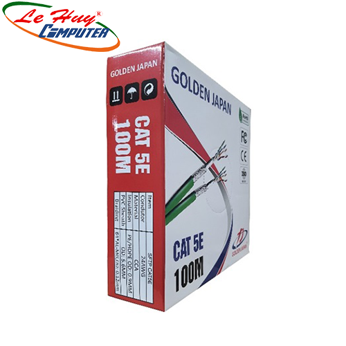 CÁP MẠNG GOLDEN JAPAN 4 PAIR SFTP CAT 5E( Màu Xanh Lá) 100m
