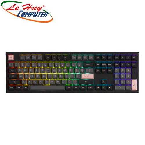 Bàn phím cơ AKKO MonsGeek MG108 Black & Pink RGB (Cream Blue / Cream Yellow Switch)