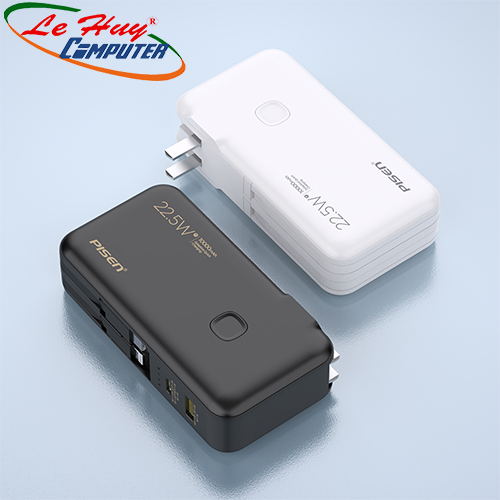 Sạc dự phòng PISEN TS-D312 10000mAh 2 trong 1 có chân cắm kèm dây cắm Type-C & Lightning