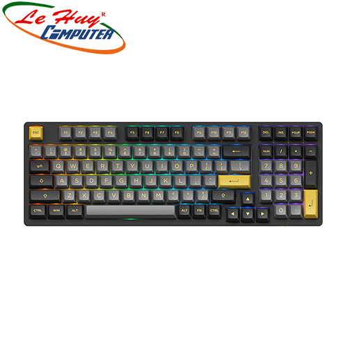Bàn phím cơ AKKO 3098B Multi-modes Black&Gold (Jelly Purple / Jelly Pink Switch)