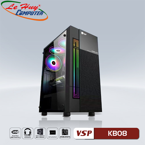 Vỏ máy tính VSP KB08 Đen