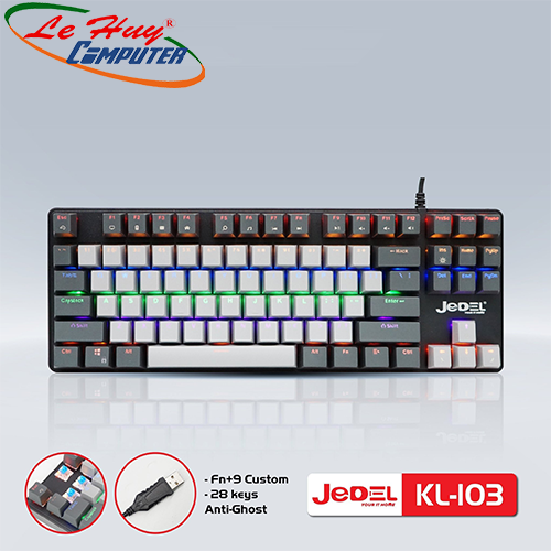 Bàn Phím Cơ JEDEL KL-103 Led (Đen Xám)